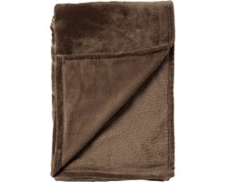 Dutch Decor - MARLEY - plaid 150x200 cm - fleece deken - extra dik - Chocolate Martini - donkerbruin