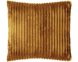 Dutch Decor MART - kussenhoes 45x45 cm - zacht ribfluweel - Chai Tea - geel - met rits - zonder binnenkussen