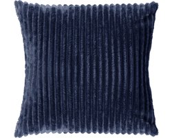 Dutch Decor MART - kussenhoes 45x45 cm - zacht ribfluweel - corduroy - Insignia Blue - blauw - met rits - zonder binnenkussen