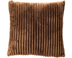 Dutch Decor MART - kussenhoes 45x45 cm - zacht ribfluweel - corduroy - Tobacco Brown - bruin - met rits - zonder binnenkussen