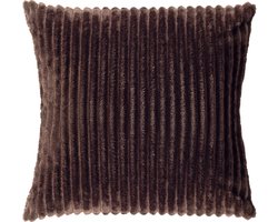Dutch Decor MART - sierkussen 45x45 cm - zacht ribfluweel - gerecycled - Chocolate Martini - bruin - Inclusief binnenkussen - Luxe kussens voor woonkamer & bank