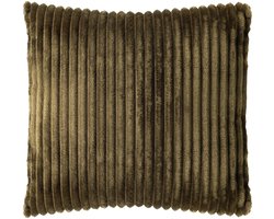 Dutch Decor MART - sierkussen 45x45 cm - zacht ribfluweel - gerecycled - Military Olive - groen - Inclusief binnenkussen - Luxe kussens voor woonkamer & bank