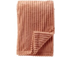 Dutch Decor - MARTHY - plaid 140x180 cm - ribfluweel - gerecycled - Muted Clay - roze