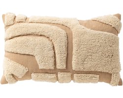 Dutch Decor MILAS - kussenhoes 30x50 cm - organisch patroon - Semolina - beige - met rits - zonder binnenkussen