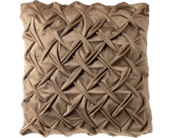 Dutch Decor MIRA - kussenhoes 45x45 cm - 3D-vlechtpatroon - Irish Cream - beige - met rits - zonder binnenkussen
