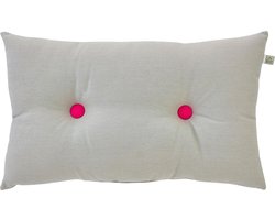 Dutch Decor MYLOU - sierkussen 30x50 cm - 100% katoen - roze knopen - grijs - Inclusief binnenkussen - Luxe kussens voor woonkamer & bank