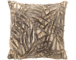 Dutch Decor NIM - sierkussen 45x45 cm - bladmotief - Timber Wolf - bruin - Inclusief binnenkussen - Luxe kussens voor woonkamer & bank