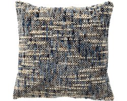 Dutch Decor NORET - kussenhoes 45x45 cm - chenille - Indian Teal - blauw - met rits - zonder binnenkussen