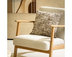 Dutch Decor NORET - kussenhoes 45x45 cm - chenille - Shitake - bruin - met rits - zonder binnenkussen