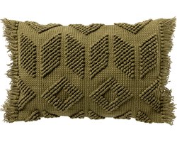 Dutch Decor ODIN - kussenhoes 40x60 cm - tufted patroon - duurzaam - Olive Branch - groen - met rits - zonder binnenkussen