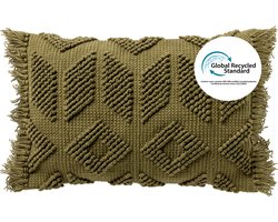 Dutch Decor ODIN - Kussenhoes 40x60 cm van 90% gerecycled polyester - in effen kleur - Eco Line collectie - Olive Branch - groen - met rits - zonder binnenkussen