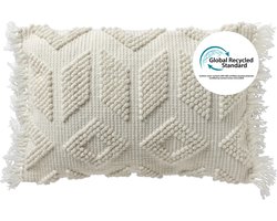 Dutch Decor ODIN - Kussenhoes 40x60 cm van 90% gerecycled polyester - in effen kleur - Eco Line collectie - Snow White - wit - met rits - zonder binnenkussen
