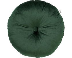 Dutch Decor - OLLY - sierkussen Ø38 cm - rond velvet - Mountain View - groen