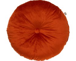 Dutch Decor - OLLY - sierkussen Ø38 cm - rond velvet - Potters Clay - oranje