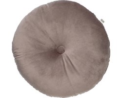 Dutch Decor - OLLY - sierkussen Ø40 cm - rond velvet - Driftwood - taupe