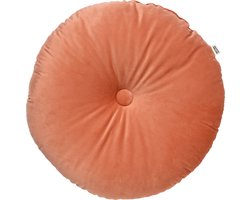 Dutch Decor - OLLY - sierkussen Ø40 cm - rond velvet - Muted Clay - roze