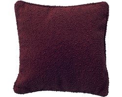 Dutch Decor ONNO - sierkussen 60x60 cm - bouclé - Maroon Banner - rood - Inclusief binnenkussen - Luxe kussens voor woonkamer & bank
