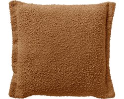 Dutch Decor OTIS - Sierkussen 45x45 cm - effen kleur - unieke stof - Tobacco Brown - bruin - Inclusief binnenkussen - Luxe kussens voor woonkamer & bank