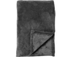 Dutch Decor - OWEN - plaid 130x160 cm - coral fleece deken - heerlijk zacht - Charcoal Gray - antraciet