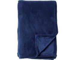 Dutch Decor - OWEN - plaid 130x160 cm - coral fleece deken - heerlijk zacht - Insignia Blue - blauw