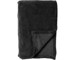 Dutch Decor - OWEN - plaid 130x160 cm - coral fleece deken - heerlijk zacht - Raven - zwart