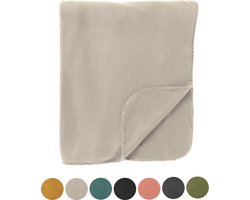 Dutch Decor - PABLO - Plaid 150x200 cm - 100% polyester - fleece terrasplaid - Pumice Stone - beige