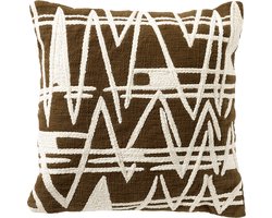 Dutch Decor PEPE - Kussenhoes 45x45 cm - 100% katoen - geweven print - Military Olive - groen - met rits - zonder binnenkussen