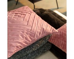 Dutch Decor PHILLY - kussenhoes 45x45 cm - velvet - Dusty Rose - roze - met rits - zonder binnenkussen