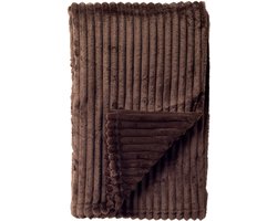 Dutch Decor - Plaid 140x180 cm - MARTHY – superzacht, warm, donzig, rib design - donkerbruin