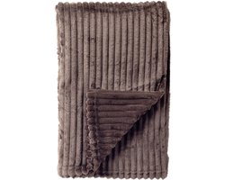 Dutch Decor - Plaid 140x180 cm - MARTHY – superzacht, warm, donzig, rib design - taupe
