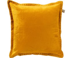Dutch Decor REBEL - Kussenhoes velvet 45x45 cm Golden Glow - geel - met rits - zonder binnenkussen