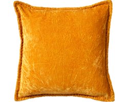 Dutch Decor REBEL - Sierkussen velvet 45x45 cm Golden Glow - geel - Inclusief binnenkussen