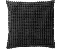 Dutch Decor ROME - Kussenhoes 45x45 cm - 100% polyester - effen kleur - Raven - zwart - met rits - zonder binnenkussen