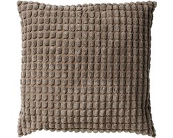 Dutch Decor ROME - kussenhoes 45x45 cm - effen kleur - 3D-structuur - Driftwood - taupe - met rits - zonder binnenkussen