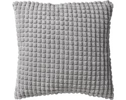 Dutch Decor ROME - kussenhoes 45x45 cm - effen kleur - 3D-structuur - Micro Chip - grijs - met rits - zonder binnenkussen