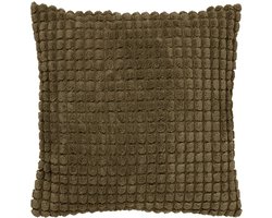 Dutch Decor ROME - Sierkussen 45x45 cm - 100% polyester - effen kleur - Military Olive - Inclusief binnenkussen