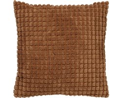 Dutch Decor ROME - Sierkussen 45x45 cm - 100% polyester - effen kleur - Tobacco Brown - bruin - Inclusief binnenkussen
