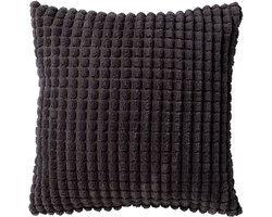 Dutch Decor ROME - sierkussen 45x45 cm - effen kleur - 3D-structuur - Charcoal Gray - antraciet - Inclusief binnenkussen - Luxe kussens voor woonkamer & bank