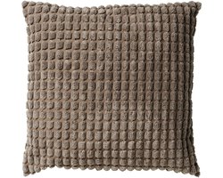 Dutch Decor ROME - sierkussen 45x45 cm - effen kleur - 3D-structuur - Driftwood - taupe - Inclusief binnenkussen - Luxe kussens voor woonkamer & bank