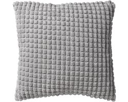 Dutch Decor ROME - sierkussen 45x45 cm - effen kleur - 3D-structuur - Micro Chip - grijs - Inclusief binnenkussen - Luxe kussens voor woonkamer & bank