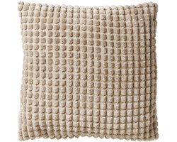 Dutch Decor ROME - sierkussen 45x45 cm - effen kleur - 3D-structuur - Pumice Stone - beige - Inclusief binnenkussen - Luxe kussens voor woonkamer & bank