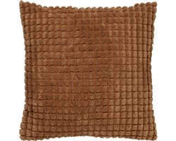 Dutch Decor ROME - sierkussen 45x45 cm - effen kleur - 3D-structuur - Tobacco Brown - bruin - Inclusief binnenkussen - Luxe kussens voor woonkamer & bank