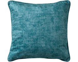 Dutch Decor SAMMY - sierkussen 45x45 cm - slangenprint - Nile Blue - blauw - Inclusief binnenkussen - Luxe kussens voor woonkamer & bank