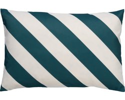 Dutch Decor - SANZENO - Buitenkussen 40x60 cm - waterafstotend en uv-bestendig - Sagebrush Green - wit en groen