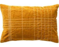 Dutch Decor SELAH - kussenhoes 40x60 cm - velvet - 100% katoen - Chai Tea - geel - met rits - zonder binnenkussen