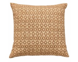 Dutch Decor SHIVA - kussenhoes 45x45 cm - bloemmotief - Cartouche - bruin - met rits - zonder binnenkussen