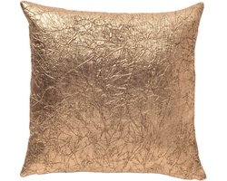 Dutch Decor SIENA - sierkussen 45x45 cm - glansvelours - reliëf - Gilded Beige - beige, goud - Inclusief binnenkussen - Luxe kussens voor woonkamer & bank
