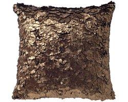 Dutch Decor SILVIJN - kussenhoes 45x45 cm - metallic look - Raven - zwart - met rits - zonder binnenkussen