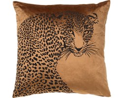 Dutch Decor SIMBA - Kussenhoes met dierenprint 45x45 cm Tobacco Brown - bruin - met rits - zonder binnenkussen