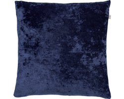 Dutch Decor SKY - Sierkussen velvet 45x45 cm - Insignia Blue - donkerblauw - Inclusief binnenkussen - Luxe kussens voor woonkamer & bank